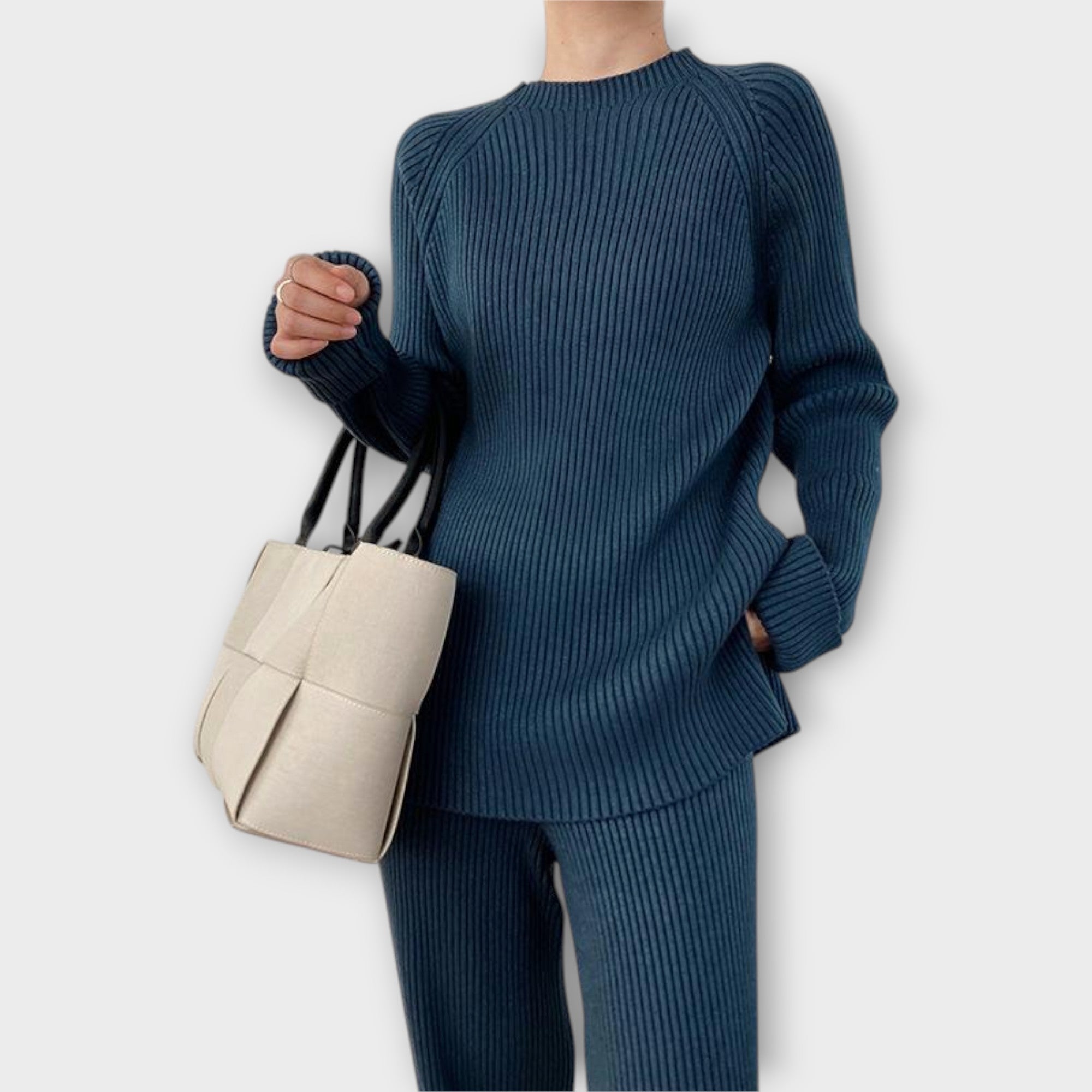 Πλεκτό Σετ με Minimal Σχεδιασμό και Χαλαρή Εφαρμογή