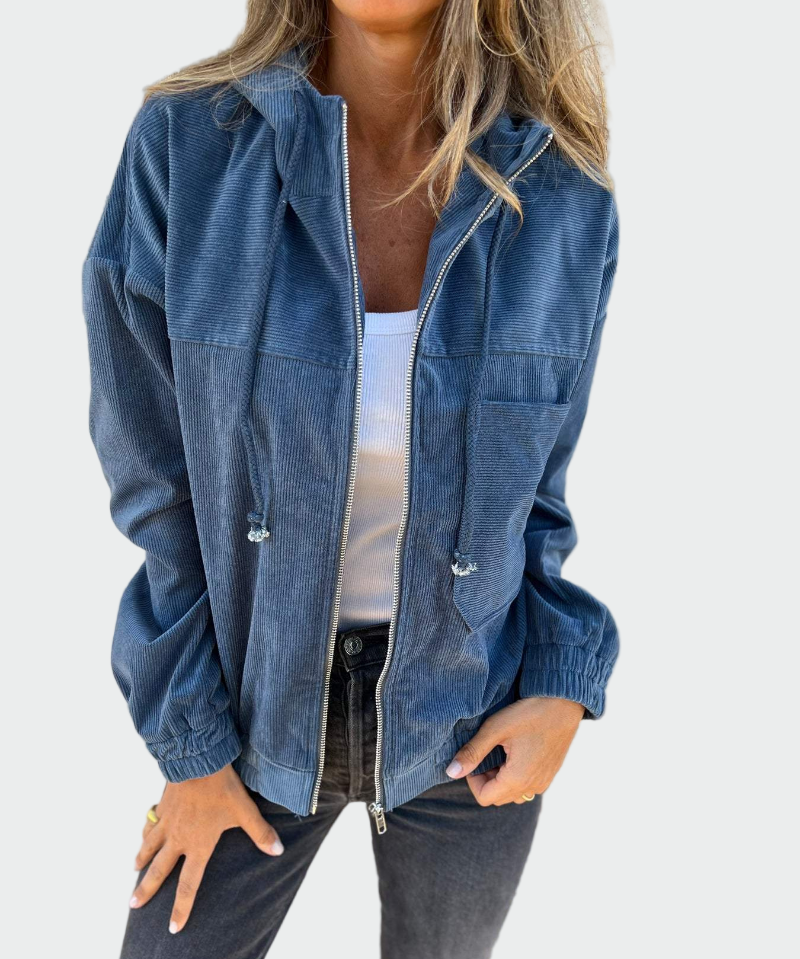 Σακάκι σε Βελούδινη Υφή με Ραβδώσεις