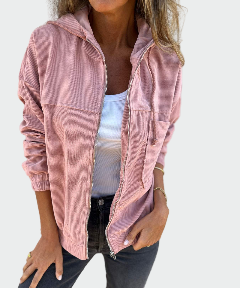 Σακάκι σε Βελούδινη Υφή με Ραβδώσεις