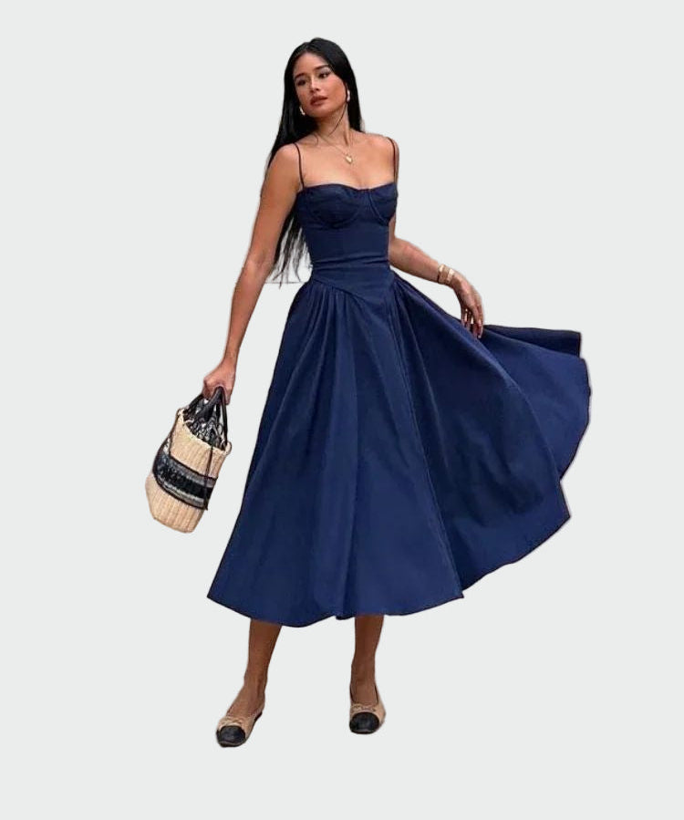 Σατέν Φόρεμα Maxi με Λεπτές