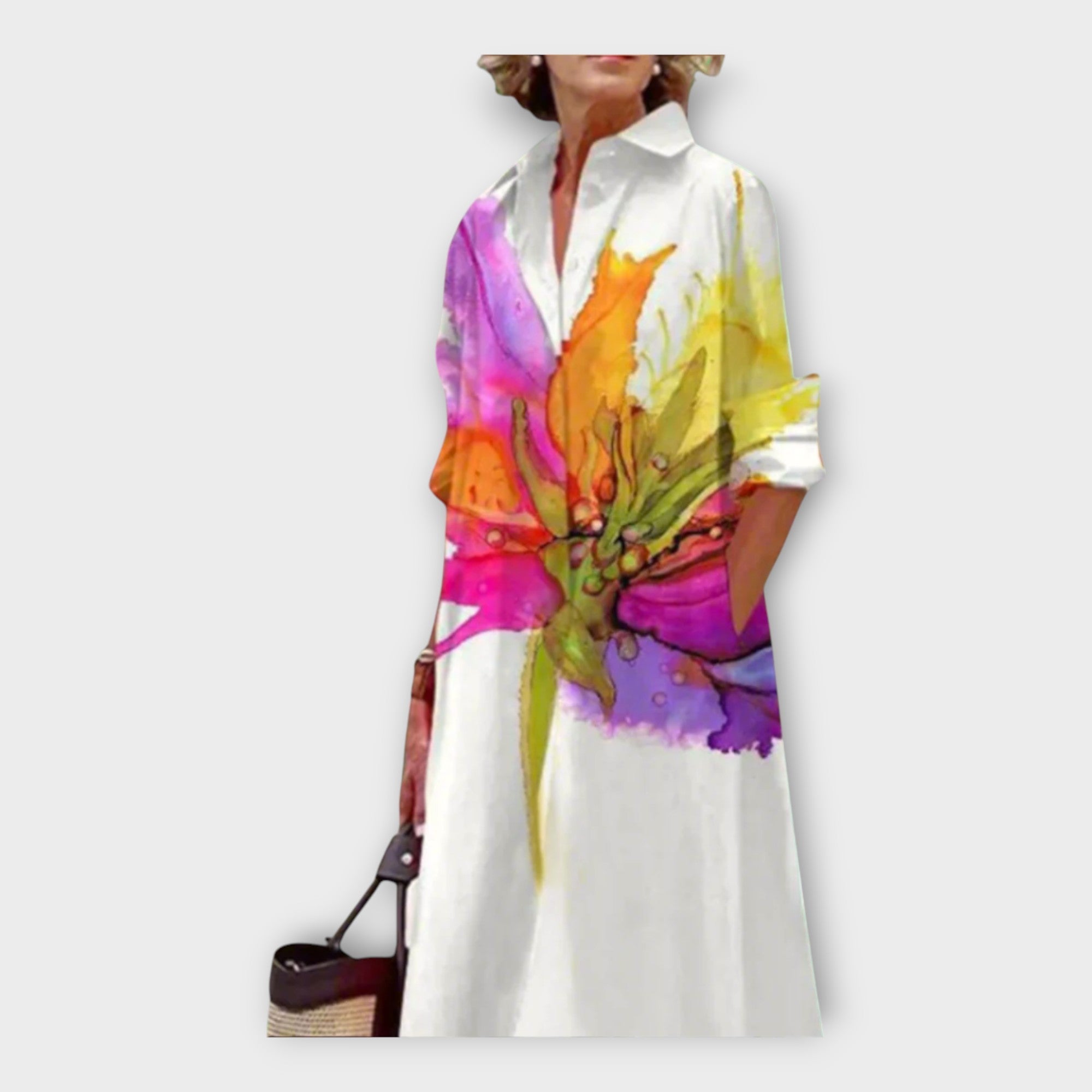 Χειροποίητο Φόρεμα με Γεωμετρικό Σχέδιο