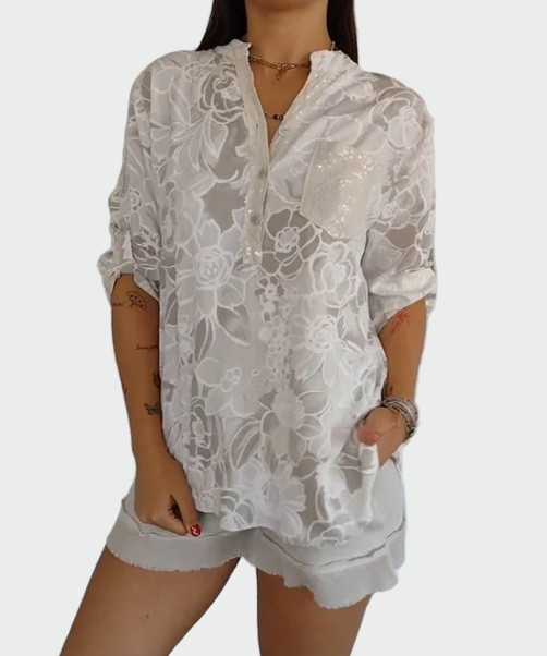 Μπλούζα με λουλουδάτο σχέδιο