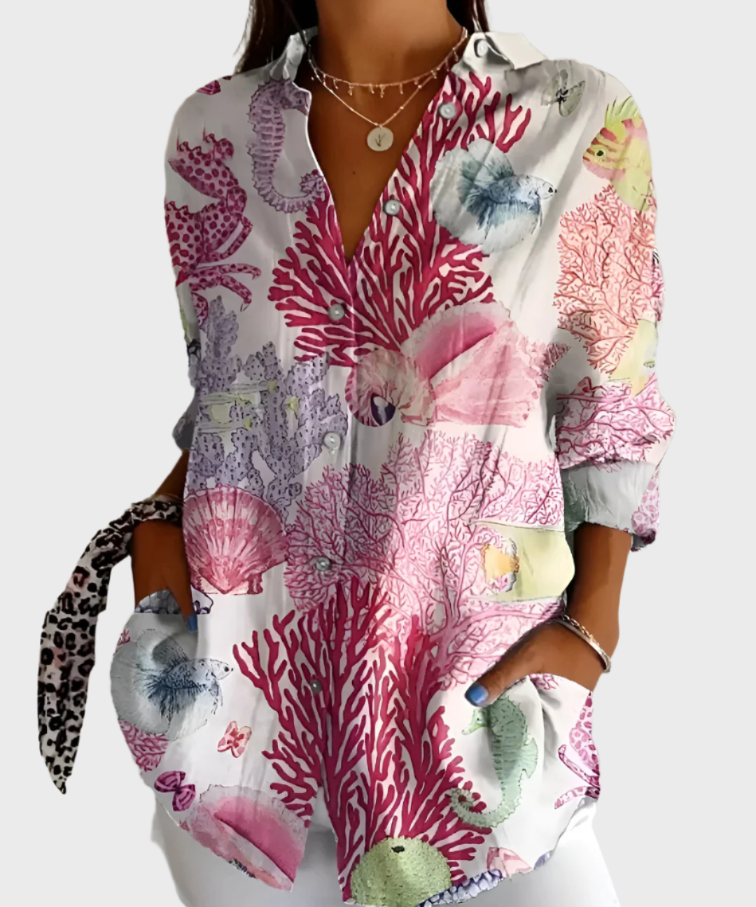 Μπλούζα Βαμβακερή με Φλοράλ Σχέδιο