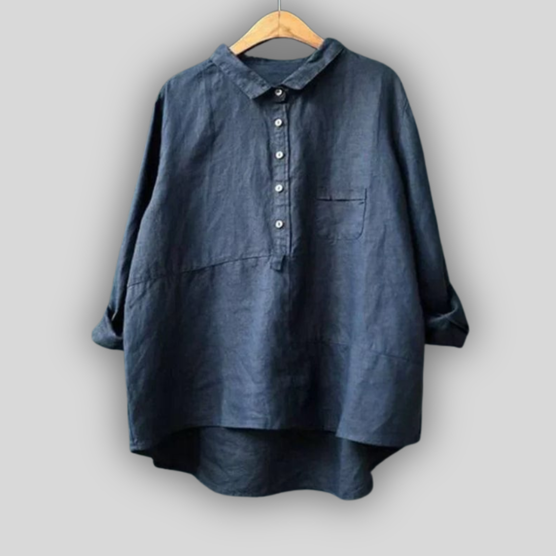 Λινή Μπλούζα Πράσινη Απλότητα