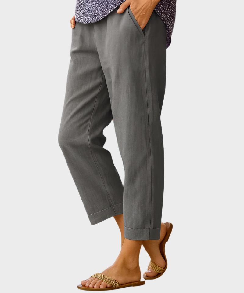 Καλοκαιρινό Παντελόνι από Λινό και Βαμβάκι