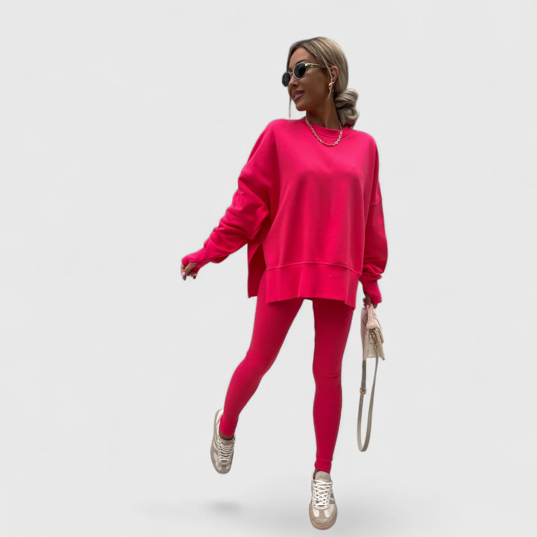 Αθηνά - Άνετο σετ μπλούζας και παντελονιού με μοντέρνα γραμμή