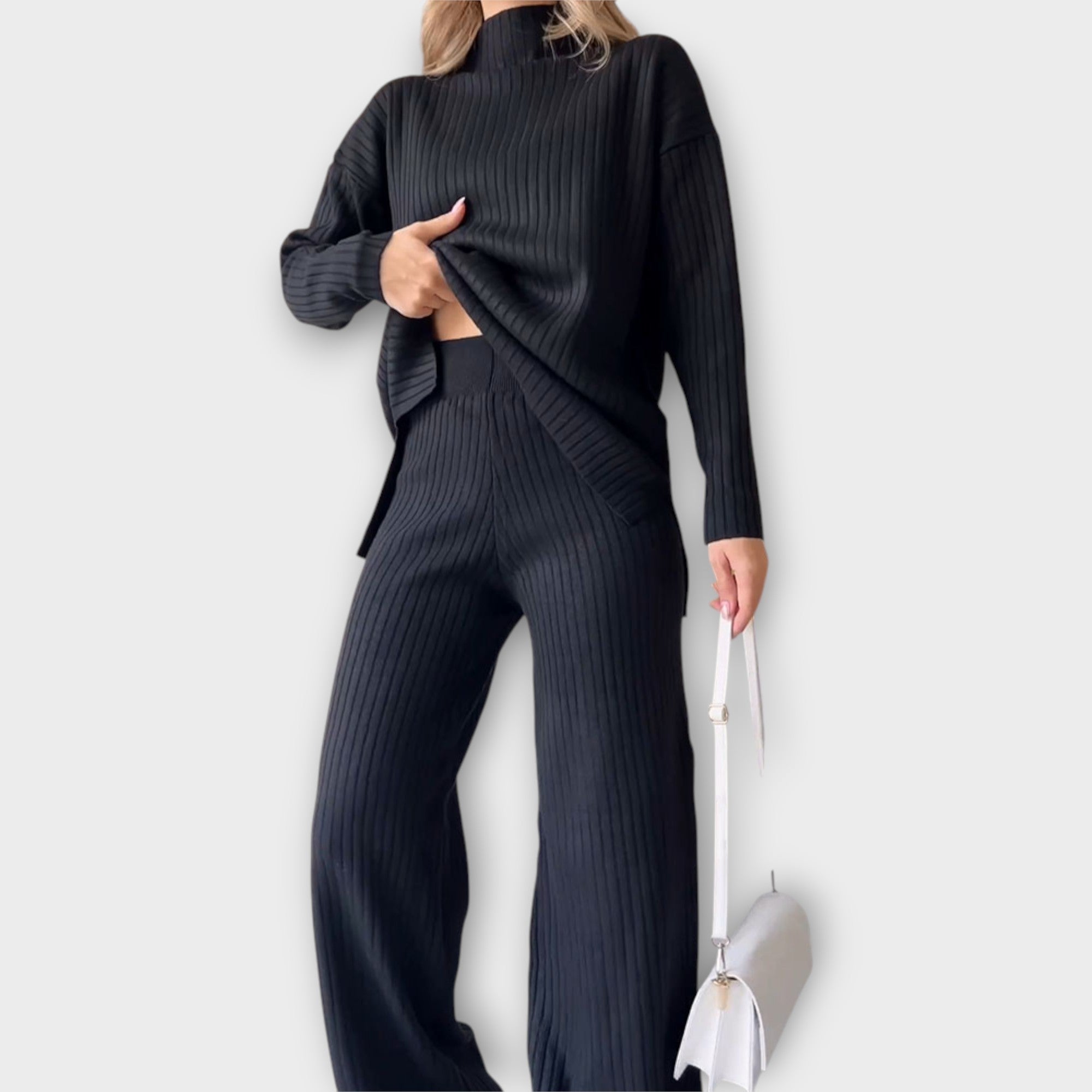 Πλεκτό Σετ με Άνετη Γραμμή