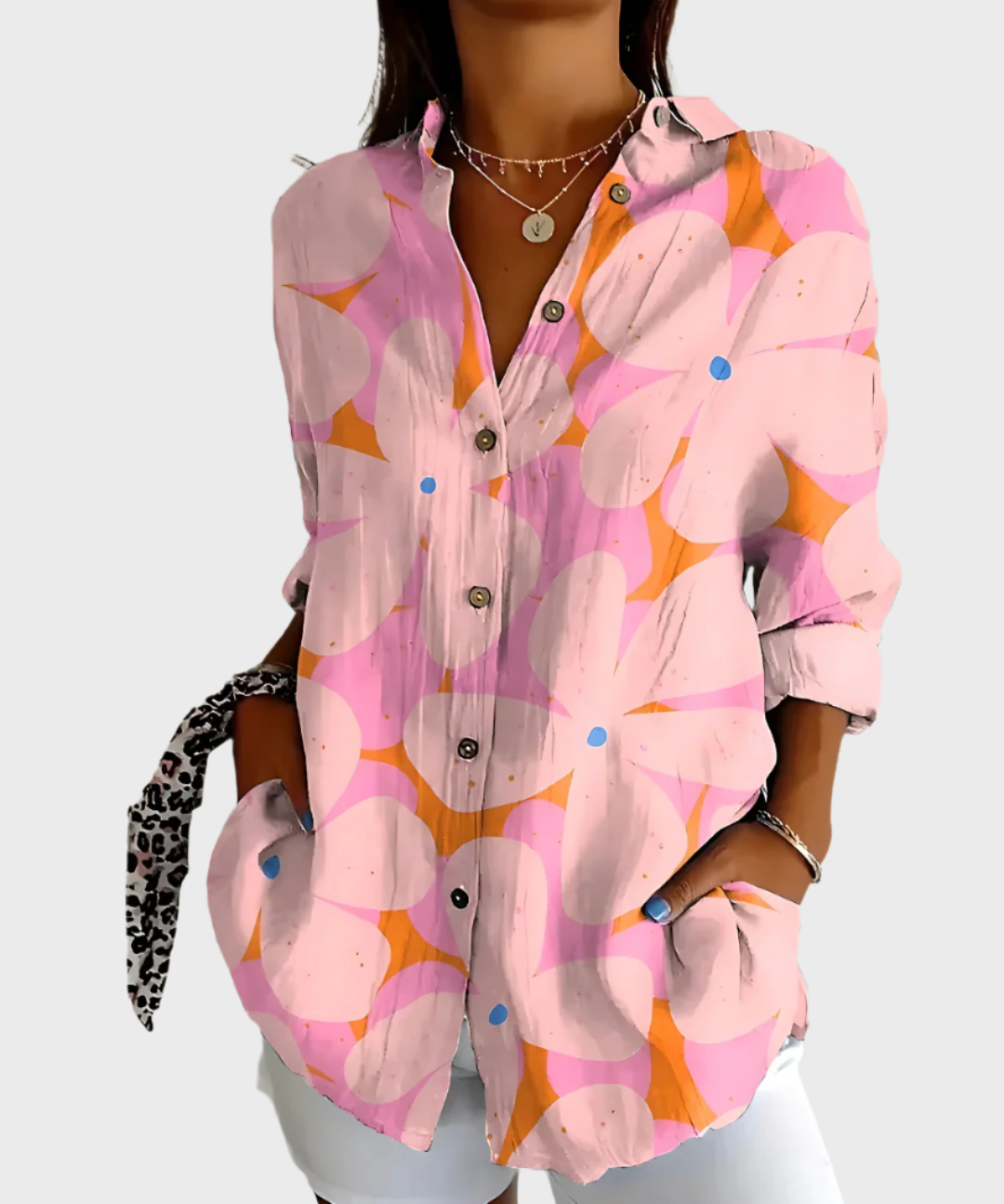 Μπλούζα Βαμβακερή με Φλοράλ Σχέδιο