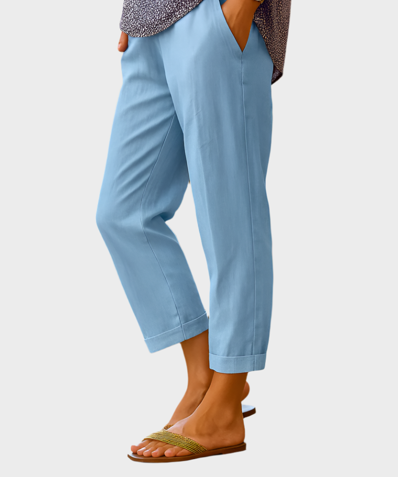 Καλοκαιρινό Παντελόνι από Λινό και Βαμβάκι