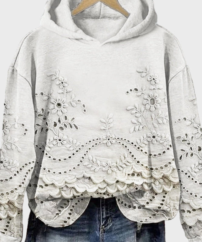 Φούτερ με Κουκούλα σε Δαντέλα Πράσινου Λιβαδιού