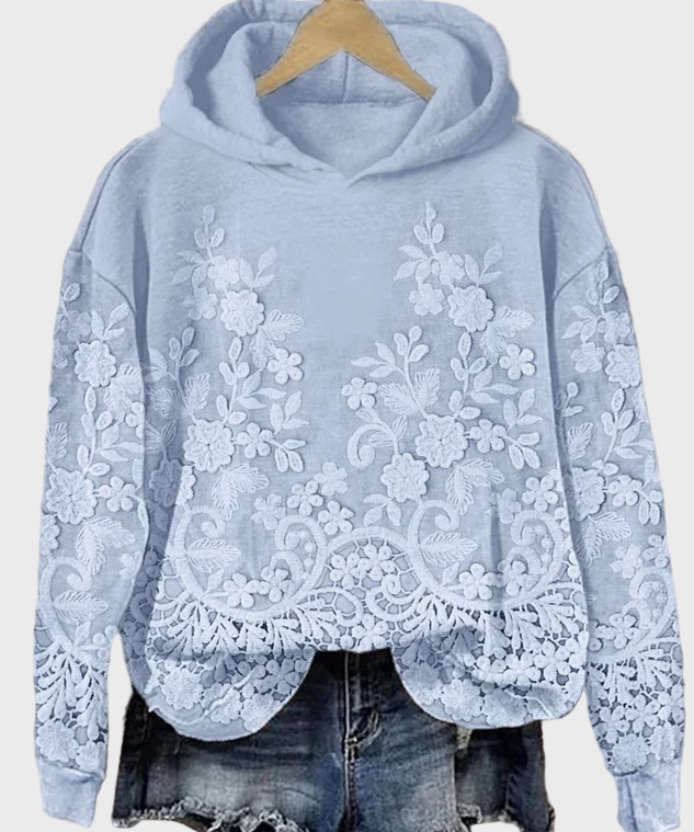 Κάζουαλ Φούτερ με 3D Ανθισμένο Σχέδιο