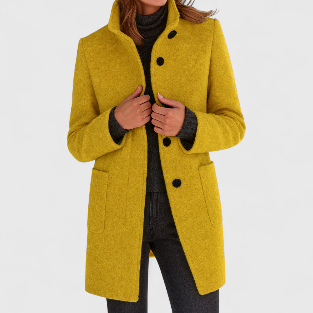 Αριστέα - Κομψό γυναικείο παλτό με ψηλό γιακά και απαλή υφή