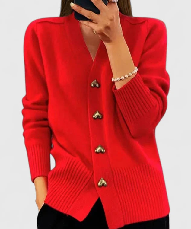 Κομψή Πλεκτή Ζακέτα με Κουμπιά