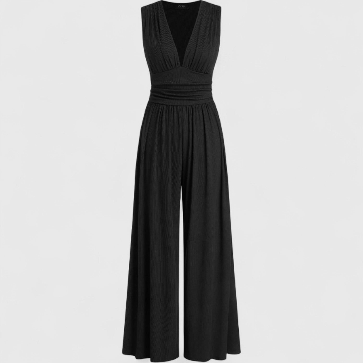 Αναστασία - Κομψή αμάνικη ολόσωμη φόρμα με φαρδύ παντελόνι