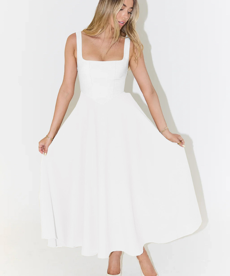 Κομψό Μίντι Φόρεμα με Ρομαντική Γραμμή