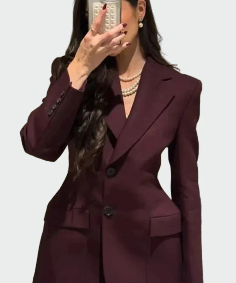 Σακάκι με Εντυπωσιακή Γραμμή και Κουμπιά