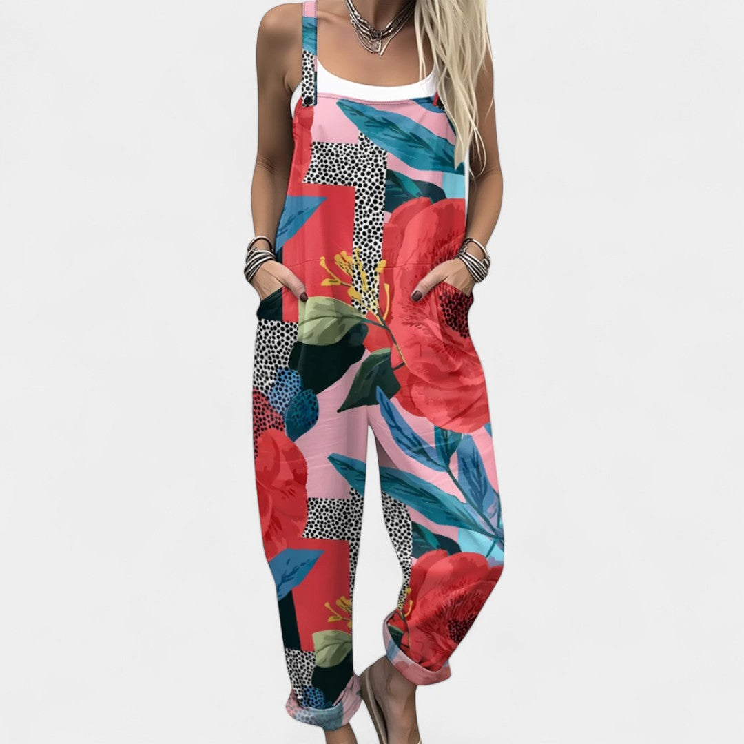 Ουρανία - λουλουδάτη σαλοπέτα με τσέπες για άνετες boho εμφανίσεις την άνοιξη και το καλοκαίρι