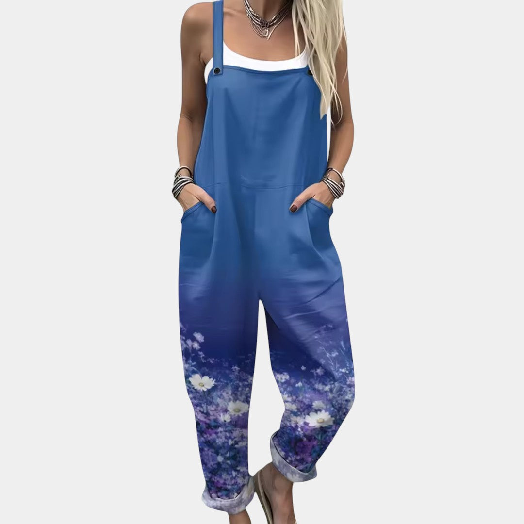 Δωροθέα - Ολόσωμη φόρμα με μοτίβο λεβάντας και καλοκαιρινή αέρινη άνεση