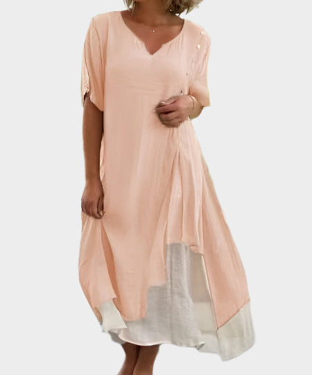 Κλασικό Μάξι Φόρεμα σε Μονόχρωμη Απόχρωση