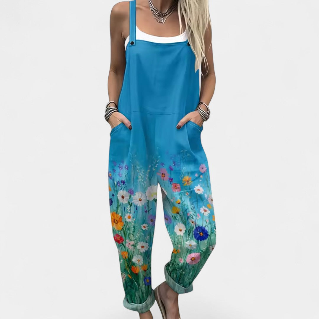 Δωροθέα - Ολόσωμη φόρμα με μοτίβο λεβάντας και καλοκαιρινή αέρινη άνεση