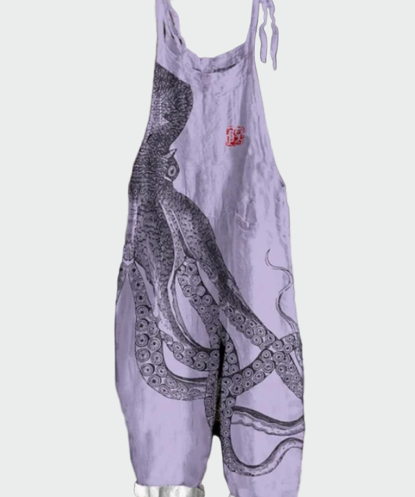 Γυναικεία ολόσωμη φόρμα με φαρδιά πόδια