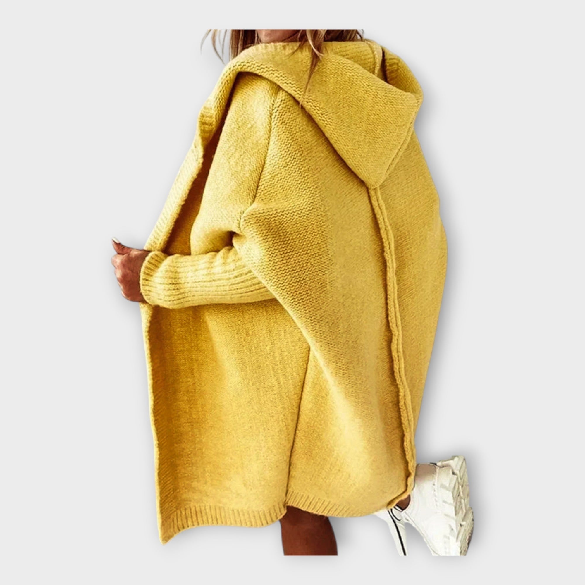 Πλεκτή Ζακέτα με Κουκούλα