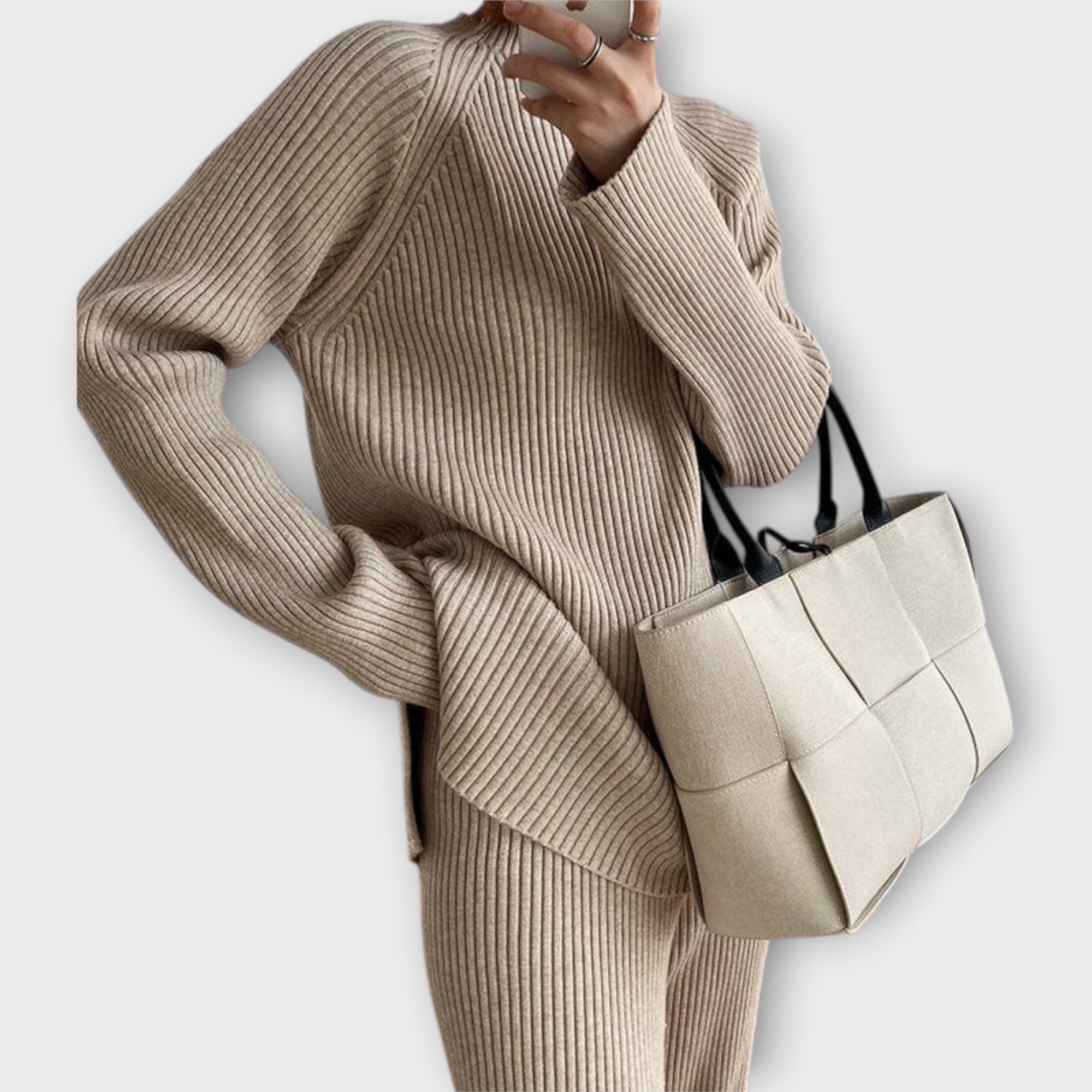 Πλεκτό Σετ με Minimal Σχεδιασμό και Χαλαρή Εφαρμογή