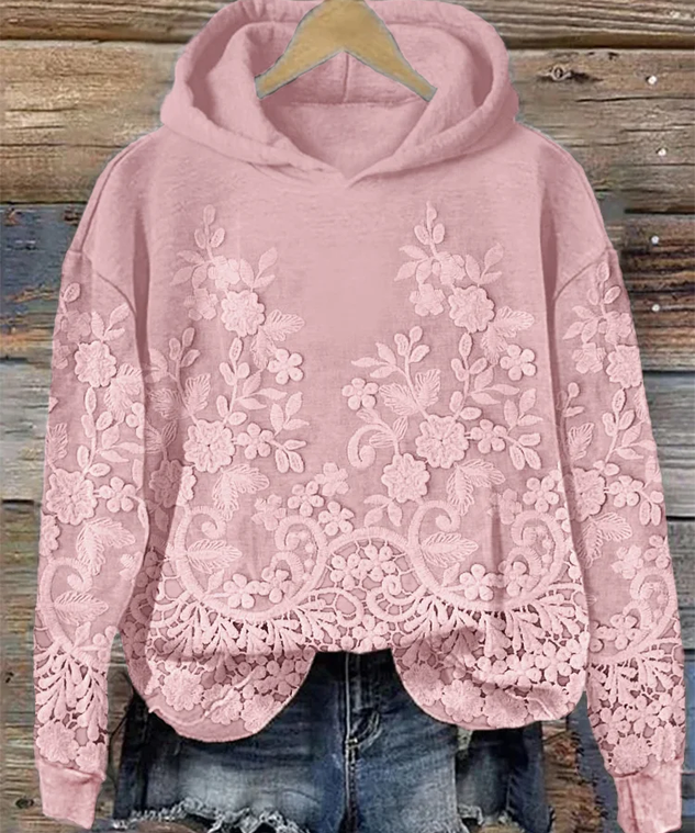 Κάζουαλ Φούτερ με 3D Ανθισμένο Σχέδιο