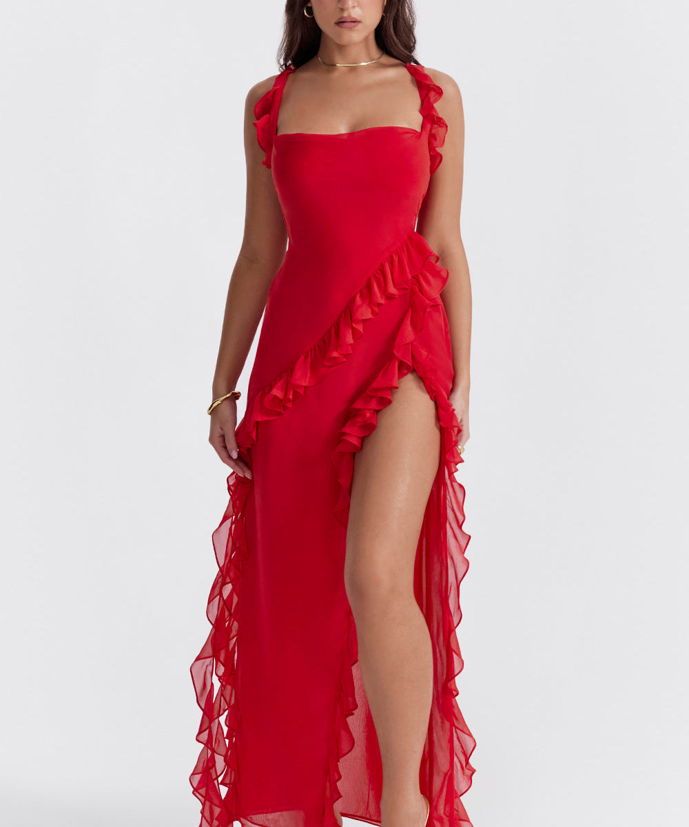 Μεΐσσα | Φόρεμα με Ασύμμετρο Βολάν