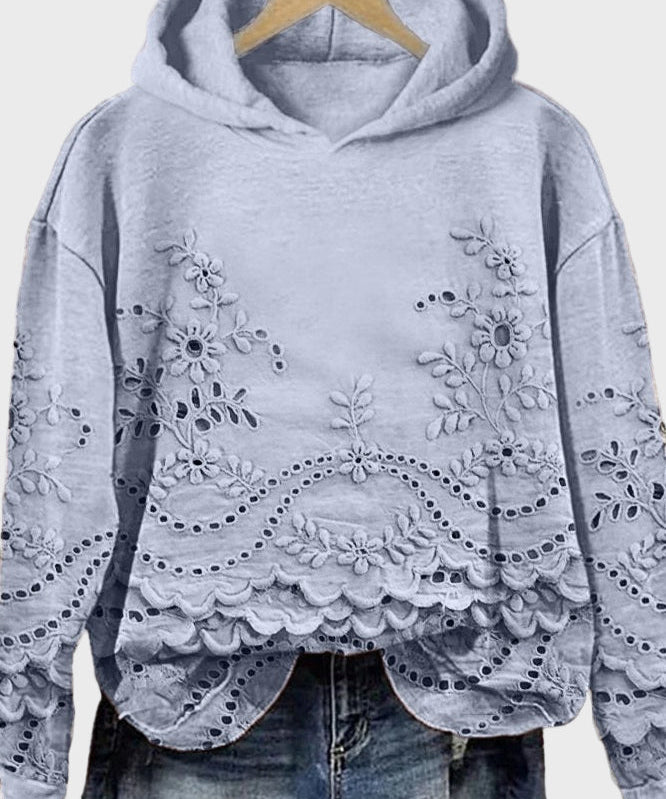 Φούτερ με Κουκούλα σε Δαντέλα Πράσινου Λιβαδιού