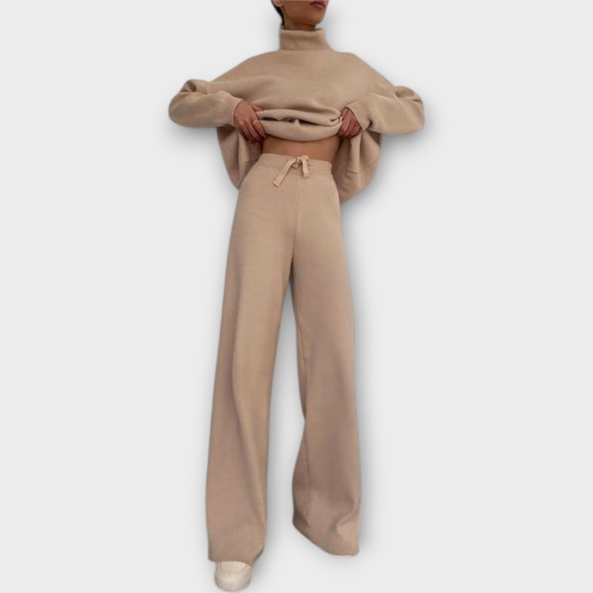 Πλεκτό Σετ με Ζιβάγκο και Παντελόνι