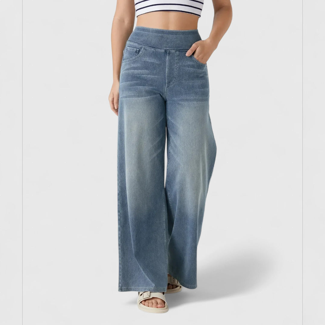 Νεφέλη - Άνετο και ελαστικό παντελόνι με ψηλή μέση και κομψό κόψιμο