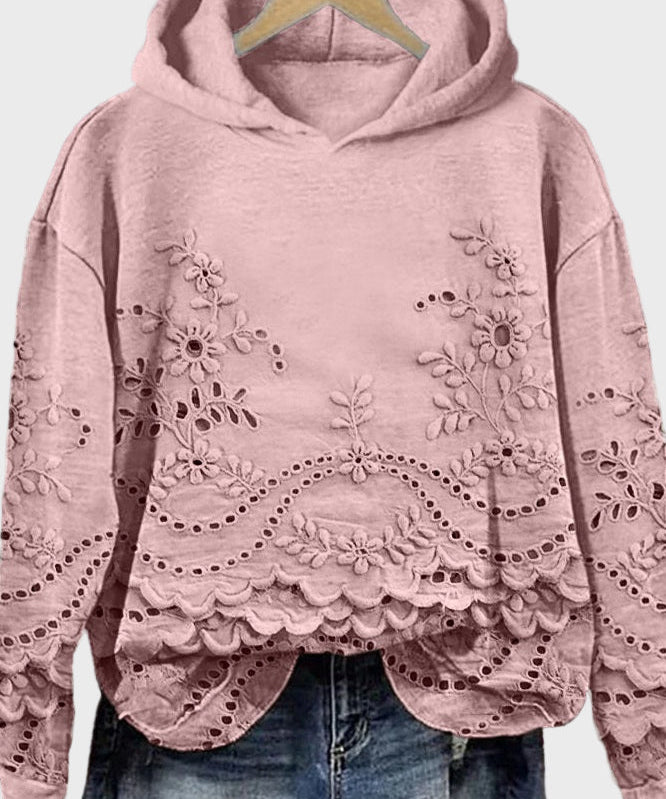 Φούτερ με Κουκούλα σε Δαντέλα Πράσινου Λιβαδιού