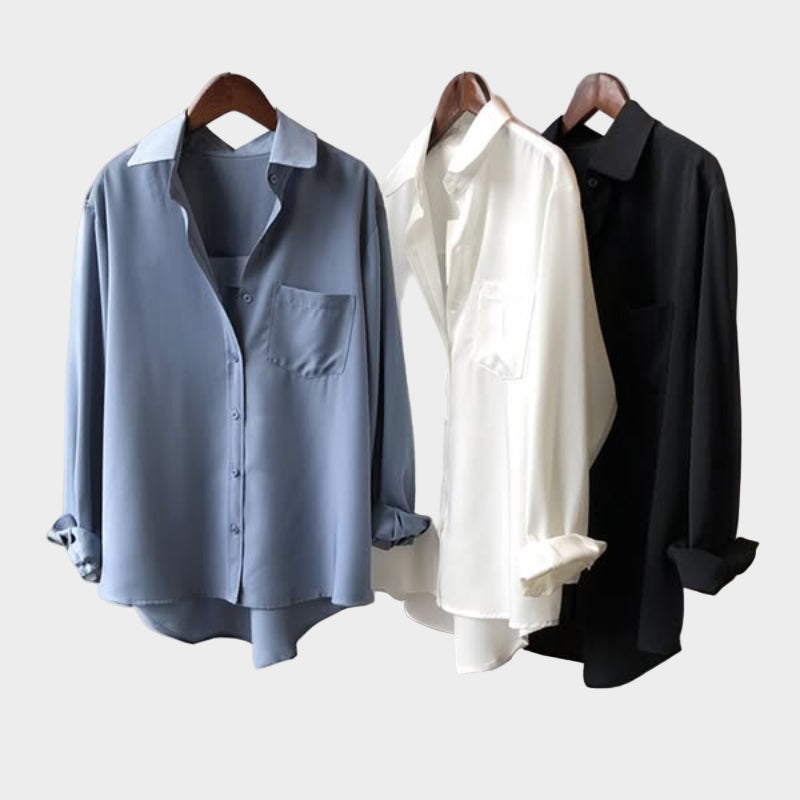 Μπλούζα Πουκάμισο με Κομψή Γραμμή και Μοντέρνα Λεπτομέρεια