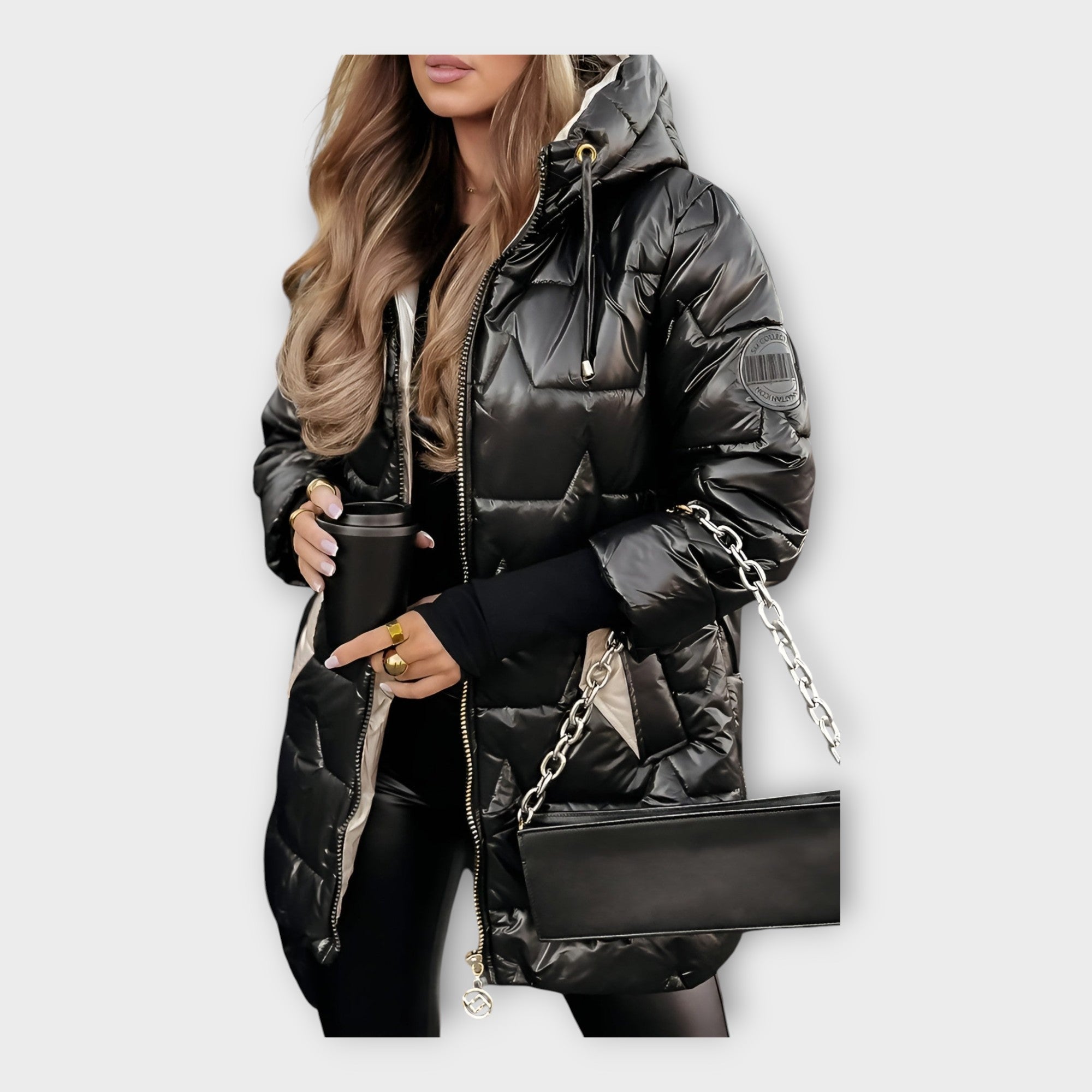 Πουπουλένιο Μπουφάν με Κουκούλα